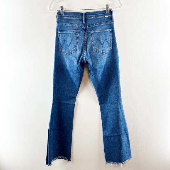 Mother The Weekender Fray Flare Mid Rise Jeans Connect The Dots Blue 27 - Picture 9 of 13